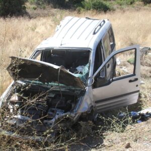 hafif ticari arac once agaca sonra direge carpti 5 yarali XhrALGdW